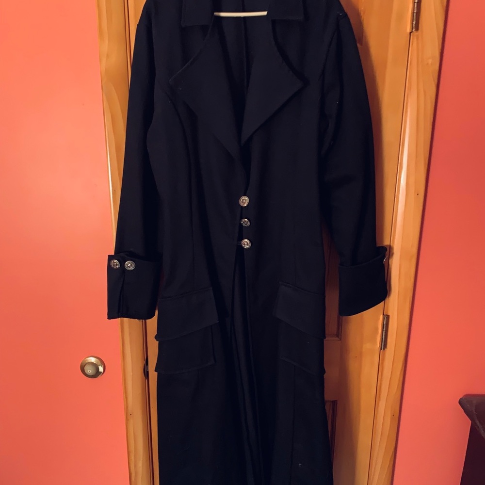 Red balls trench coat